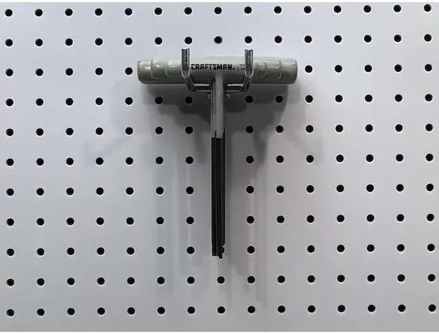 Alt view image 4 of 8 - DuraHook 5-3/4 In. Double Rod 80 Degree Bend 1/4 In. Dia. Zinc Plated Steel Pegboard Hook for DuraBoard, 10 Pack