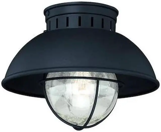 Alt view image 3 of 9 - Vaxcel Harwich 10" Outdoor Flush Mount , Textured Black - T0142