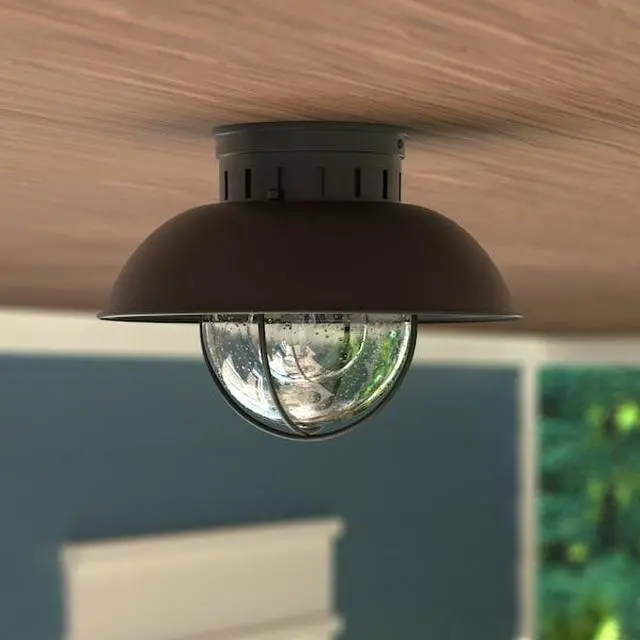 Alt view image 9 of 9 - Vaxcel Harwich 10" Outdoor Flush Mount , Textured Black - T0142