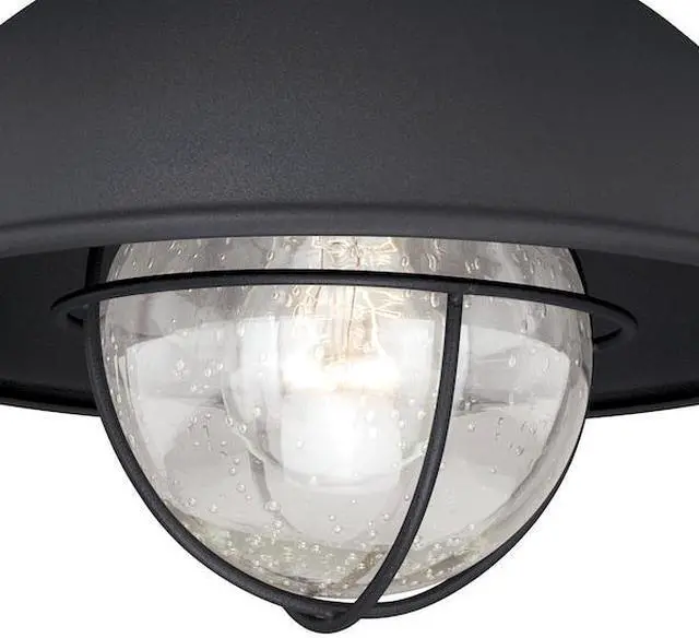 Alt view image 5 of 9 - Vaxcel Harwich 10" Outdoor Flush Mount , Textured Black - T0142