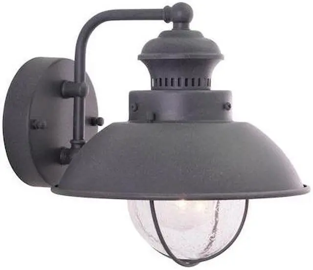 Main image of VAXCEL T0267 Harwich 1 Light Gray Coastal Barn Dome Outdoor Wall Lantern Clear