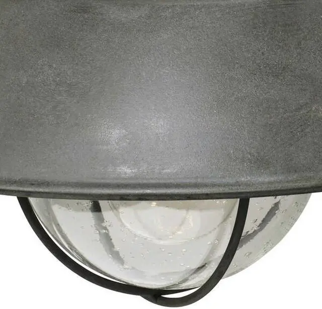 Alt view image 3 of 7 - VAXCEL T0267 Harwich 1 Light Gray Coastal Barn Dome Outdoor Wall Lantern Clear