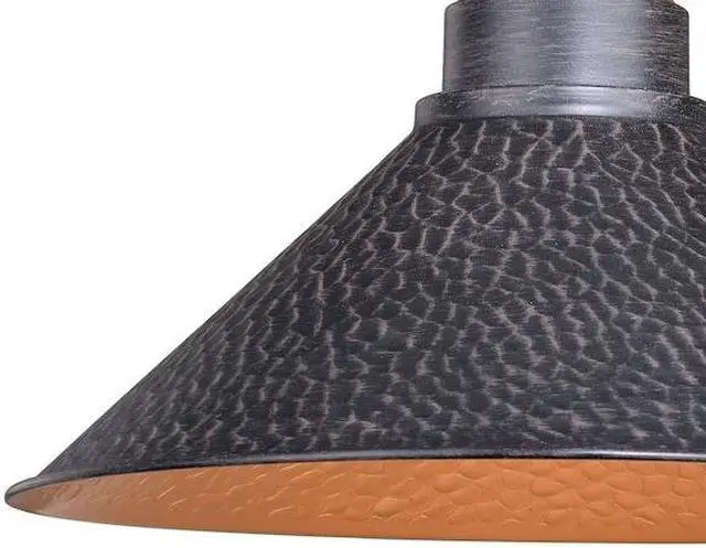 Alt view image 4 of 7 - VAXCEL T0351 Outland 1 Light Dusk to Dawn Black Gold Farmhouse Barn Dome