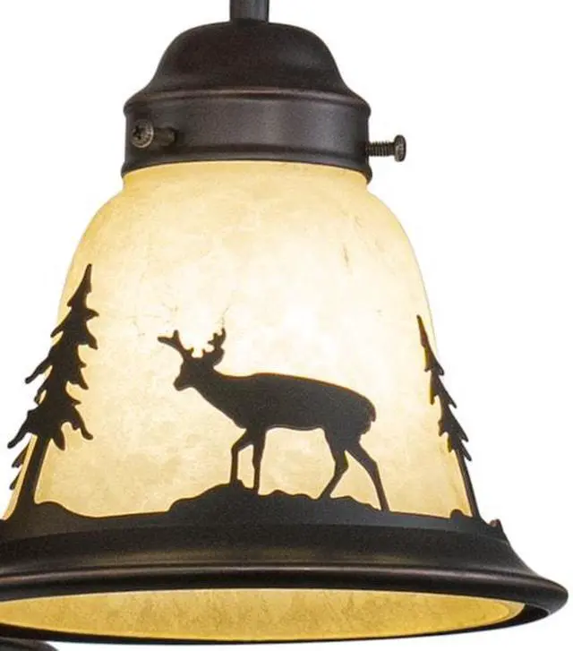 Alt view image 4 of 7 - Bryce 3L LED Bronze Rustic Deer Mini Chandelier or Fan Light Kit