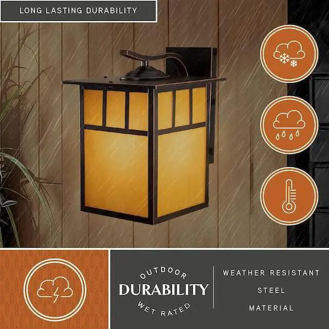 Alt view image 8 of 8 - vaxcel ow37293bbz mission 10inch outdoor wall light, burnished bronze