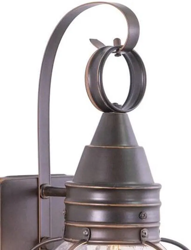Alt view image 3 of 6 - VAXCEL OW21881BBZ Chatham 1 Light Bronze Coastal Outdoor Wall Lantern Clear