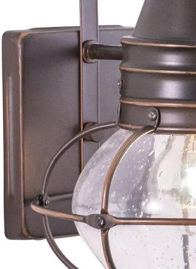Alt view image 2 of 6 - VAXCEL OW21881BBZ Chatham 1 Light Bronze Coastal Outdoor Wall Lantern Clear