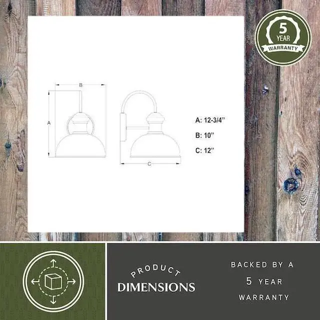 Alt view image 2 of 7 - VAXCEL T0016 Franklin 1 Light Dusk to Dawn Bronze Farmhouse Barn Dome Outdoor