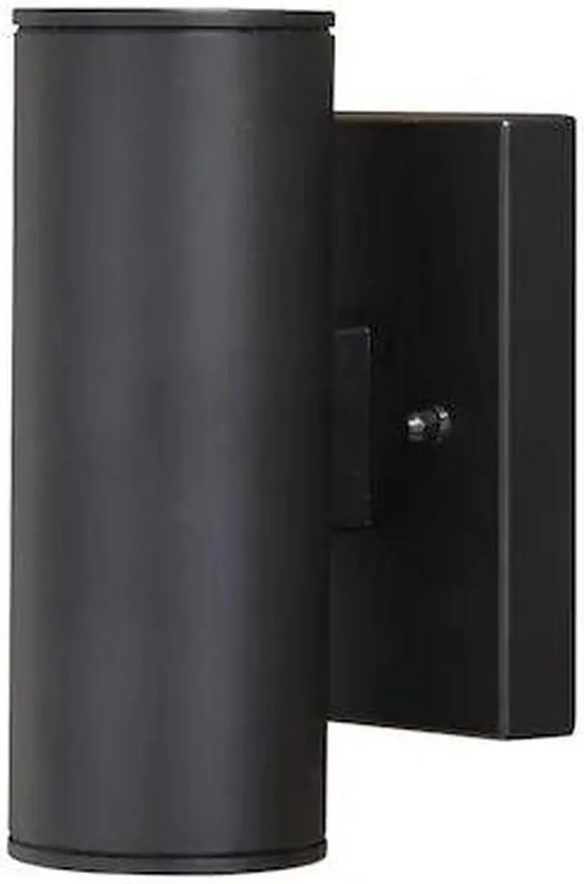 Main image of VAXCEL T0551 Chiasso Aluminum 2 Light LED Black Outdoor Wall Lantern Clear Glass