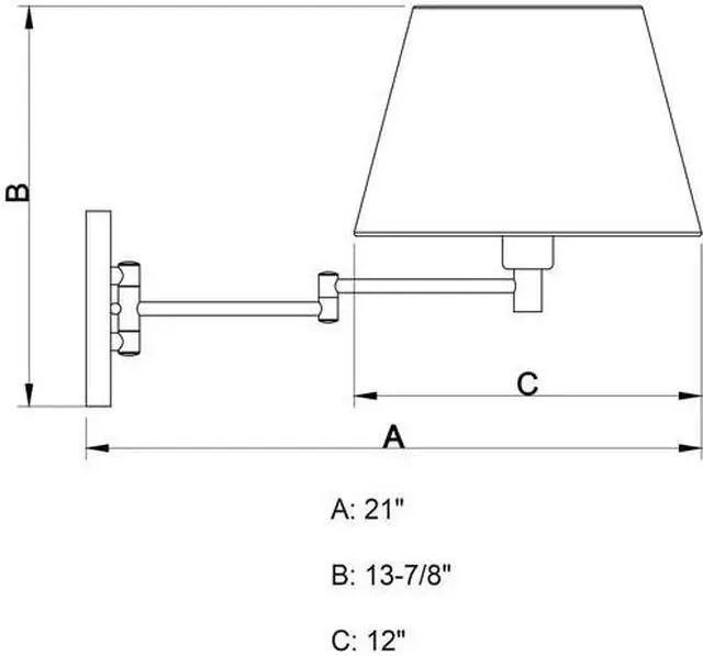 Alt view image 5 of 7 - VAXCEL W0261 Chapeau Swing Arm Light Brass