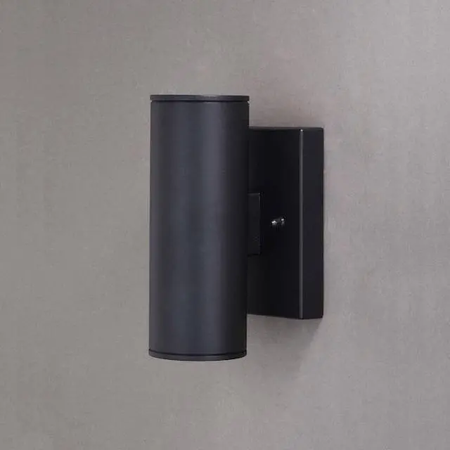 Alt view image 3 of 7 - VAXCEL T0551 Chiasso Aluminum 2 Light LED Black Outdoor Wall Lantern Clear Glass