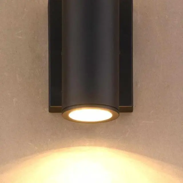 Alt view image 5 of 7 - VAXCEL T0551 Chiasso Aluminum 2 Light LED Black Outdoor Wall Lantern Clear Glass