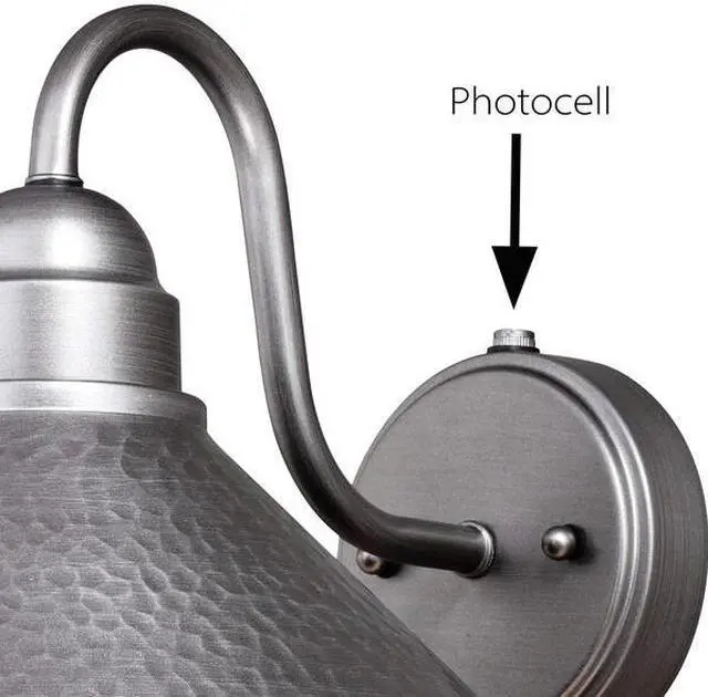 Alt view image 3 of 7 - VAXCEL T0494 Outland 1 Light Dusk to Dawn Pewter Farmhouse Barn Dome Outdoor