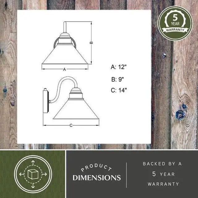 Alt view image 4 of 7 - VAXCEL T0494 Outland 1 Light Dusk to Dawn Pewter Farmhouse Barn Dome Outdoor