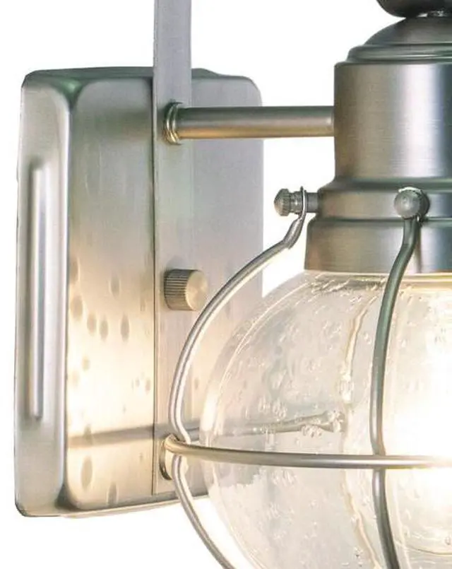 Alt view image 2 of 6 - VAXCEL OW21861BN Chatham 1 Light Brushed Nickel Coastal Outdoor Wall Lantern