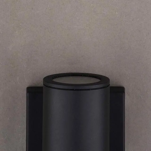 Alt view image 4 of 7 - VAXCEL T0551 Chiasso Aluminum 2 Light LED Black Outdoor Wall Lantern Clear Glass