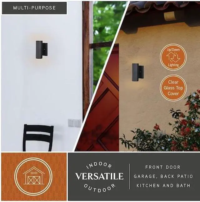 Alt view image 7 of 7 - VAXCEL T0551 Chiasso Aluminum 2 Light LED Black Outdoor Wall Lantern Clear Glass