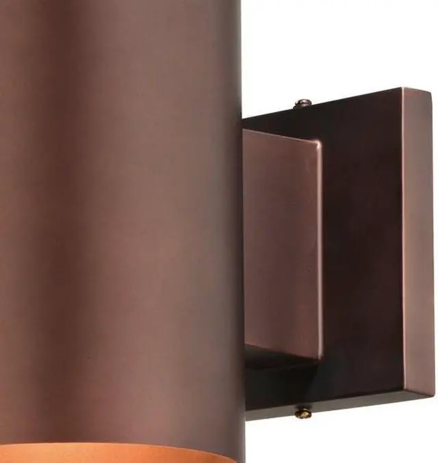 Alt view image 2 of 7 - VAXCEL CO-OWD050BZ Chiasso Aluminum 1 Light Bronze Dark Sky Cylinder Outdoor