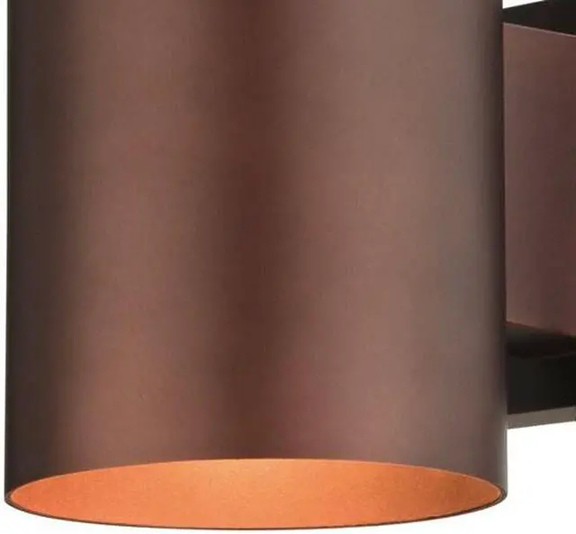 Alt view image 3 of 7 - VAXCEL CO-OWD050BZ Chiasso Aluminum 1 Light Bronze Dark Sky Cylinder Outdoor