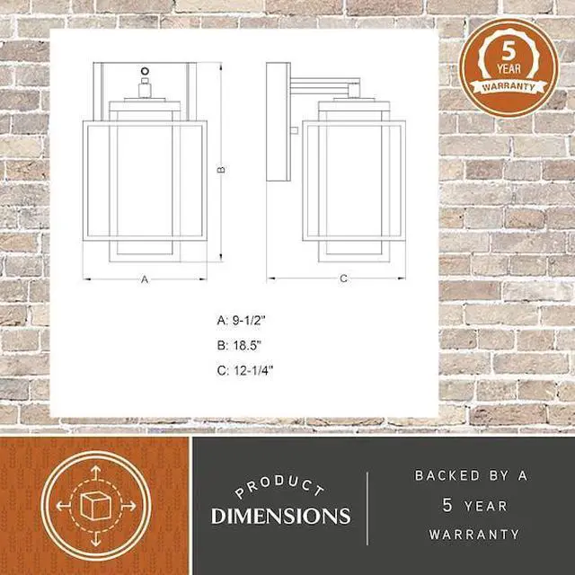 Alt view image 5 of 7 - VAXCEL T0468 Hyde Park 3 Light Dusk to Dawn Bronze Mission Outdoor Wall Lantern