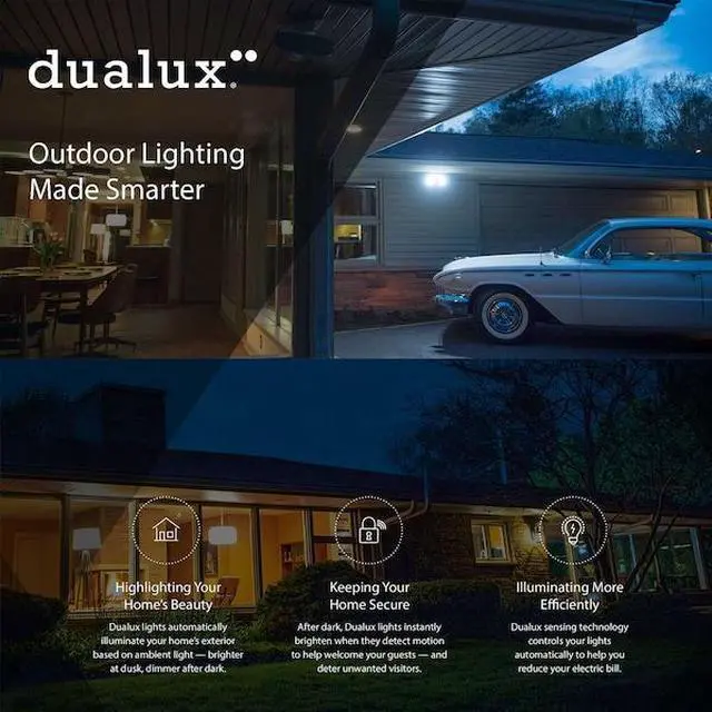 Alt view image 2 of 7 - VAXCEL T0568 Medinah White Motion Sensor Dusk to Dawn Outdoor Wall Light Clear