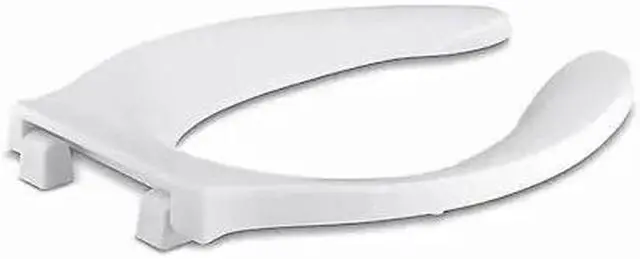 Alt view image 2 of 2 - Kohler K-4731-CA-0 Stronghold Elongated Open-Front Toilet Seat with Anti-Microbial Agent, Integrate, White