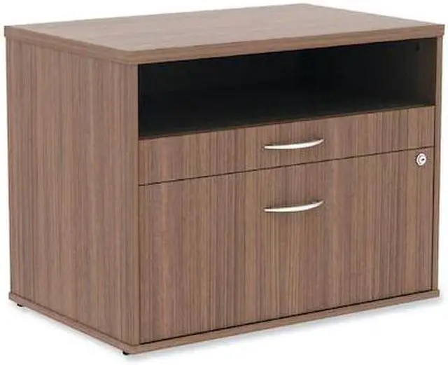 Alt view image 3 of 16 - Alera - LS583020WA - Alera Open Office Series Low File Cabinet Credenza, 29 1/2x19 1/8x22 7/8, Walnut