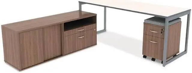 Alt view image 13 of 16 - Alera - LS583020WA - Alera Open Office Series Low File Cabinet Credenza, 29 1/2x19 1/8x22 7/8, Walnut