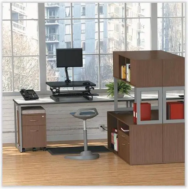 Alt view image 16 of 16 - Alera - LS583020WA - Alera Open Office Series Low File Cabinet Credenza, 29 1/2x19 1/8x22 7/8, Walnut