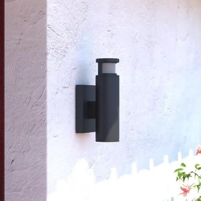 Alt view image 6 of 7 - VAXCEL T0344 Chiasso Black LED Motion Sensor Dusk to Dawn Dark Sky Outdoor Wall