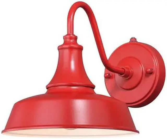 Main image of VAXCEL T0486 Dorado 1 Light Dusk to Dawn Red White Farmhouse Barn Dome Outdoor