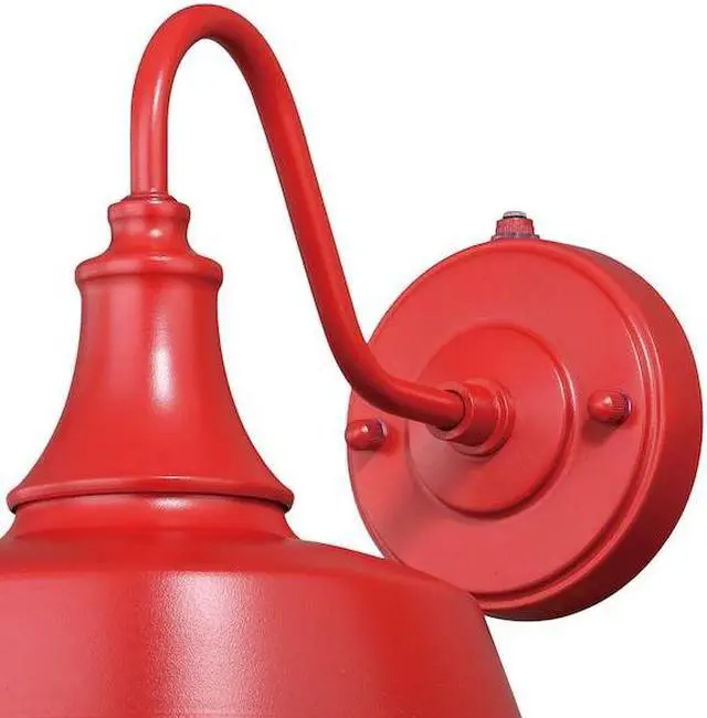 Alt view image 2 of 7 - VAXCEL T0486 Dorado 1 Light Dusk to Dawn Red White Farmhouse Barn Dome Outdoor