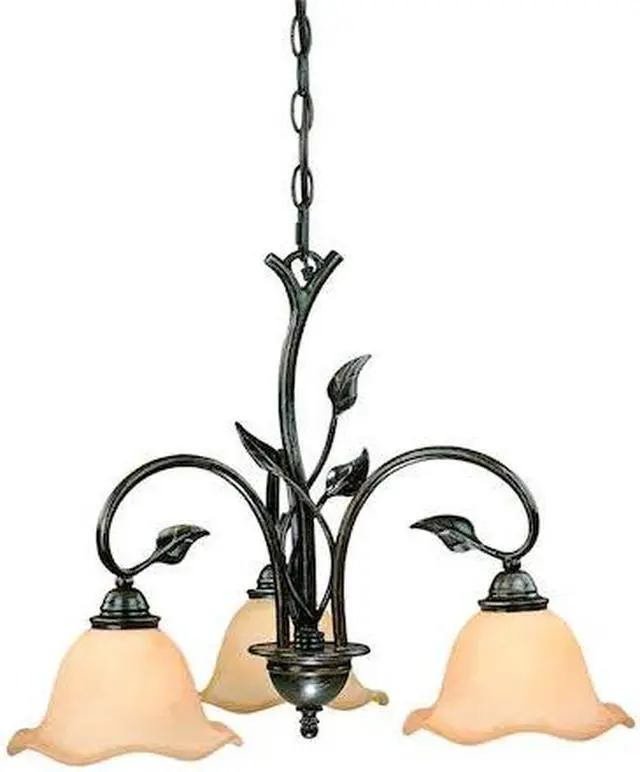 Alt view image 3 of 4 - Vaxcel CH38803OL Vine 3 Light Chandelier 22" x 22" x 17.5" Oil Shale Finish