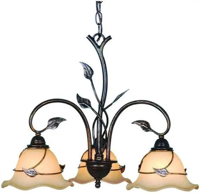 Alt view image 4 of 4 - Vaxcel CH38803OL Vine 3 Light Chandelier 22" x 22" x 17.5" Oil Shale Finish