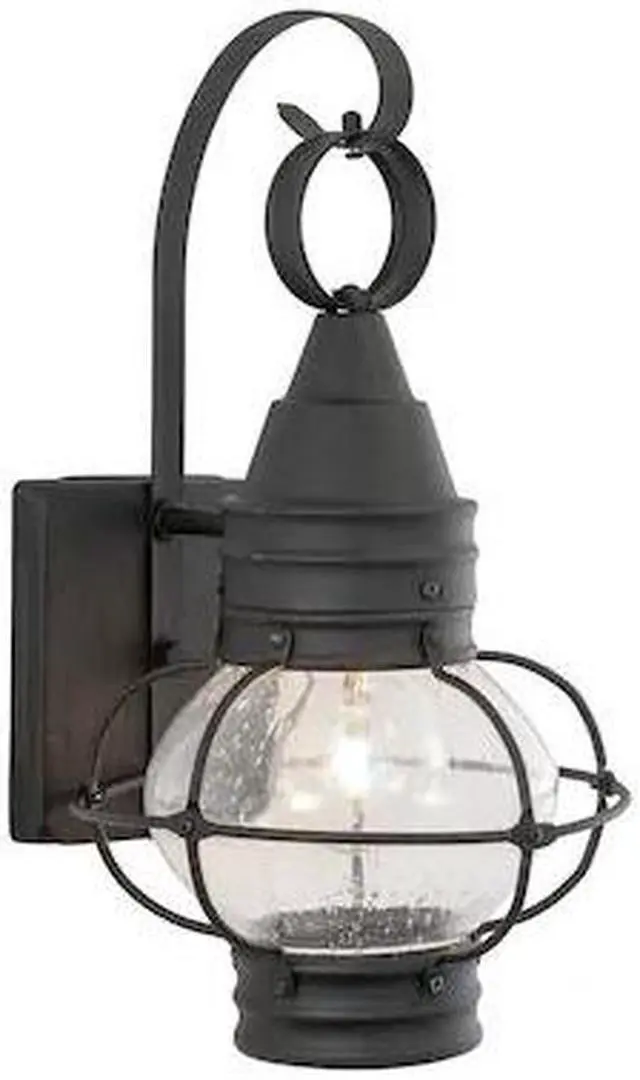 Main image of VAXCEL OW21881TB Chatham 1 Light Black Coastal Outdoor Wall Lantern Clear Glass