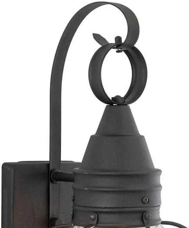 Alt view image 4 of 7 - VAXCEL OW21881TB Chatham 1 Light Black Coastal Outdoor Wall Lantern Clear Glass