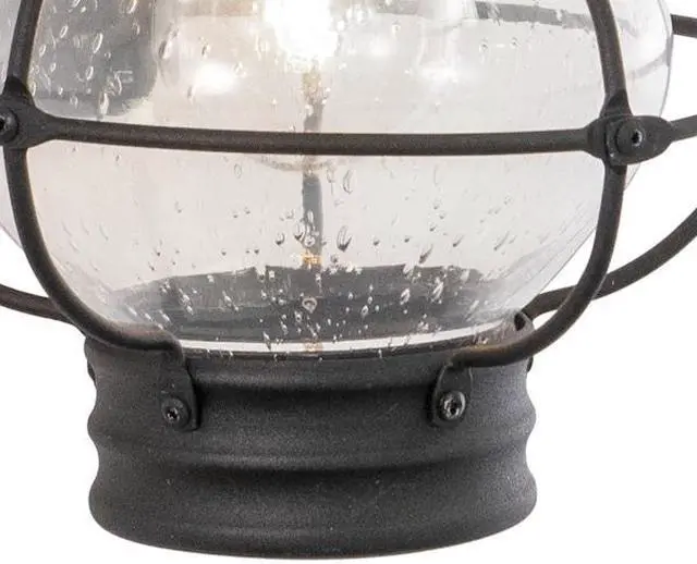 Alt view image 5 of 7 - VAXCEL OW21881TB Chatham 1 Light Black Coastal Outdoor Wall Lantern Clear Glass
