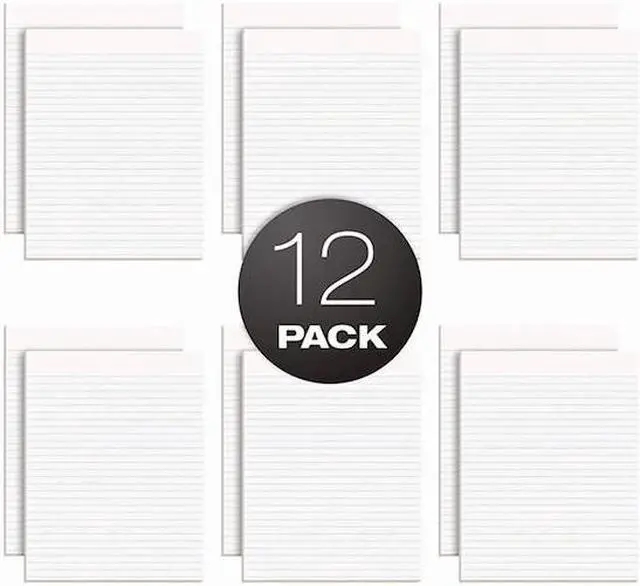 Alt view image 4 of 4 - Ampad - Glue Top Ruled Pads - Wide Rule - Letter - White - 50-Sheet Pads/Pack - Dozen