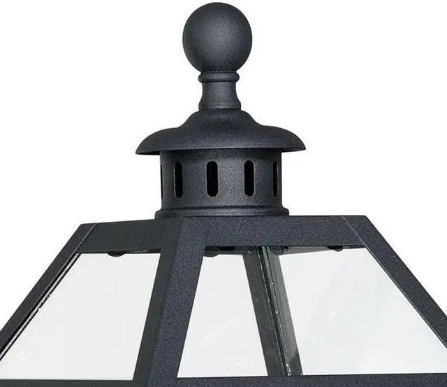 Alt view image 4 of 7 - VAXCEL T0078 Nottingham 1 Light Black Empire Outdoor Wall Lantern Clear Glass