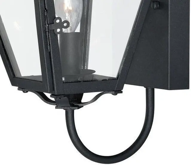 Alt view image 5 of 7 - VAXCEL T0078 Nottingham 1 Light Black Empire Outdoor Wall Lantern Clear Glass
