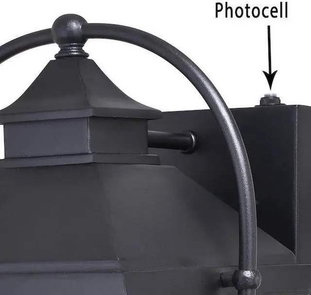 Alt view image 4 of 7 - VAXCEL T0539 Lexington 3 Light Dusk to Dawn Black Outdoor Wall Lantern Clear