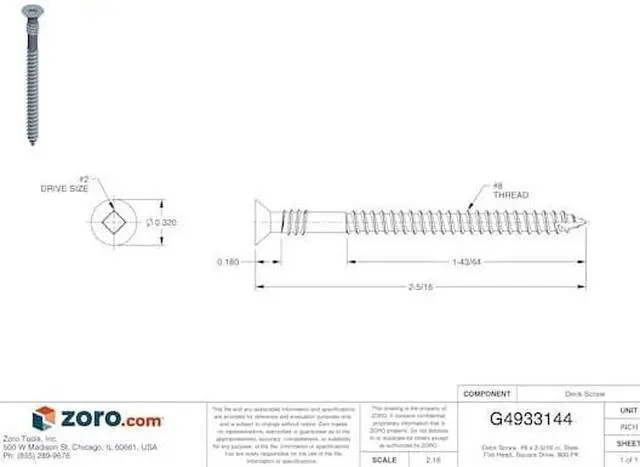 Alt view image 5 of 7 - SENCO 08D250W Screws,2-1/2 In,PK800