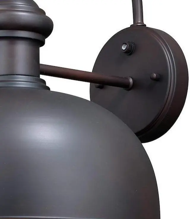 Alt view image 2 of 7 - VAXCEL T0347 Franklin 1 Light Dusk to Dawn Bronze Gold Farmhouse Barn Dome