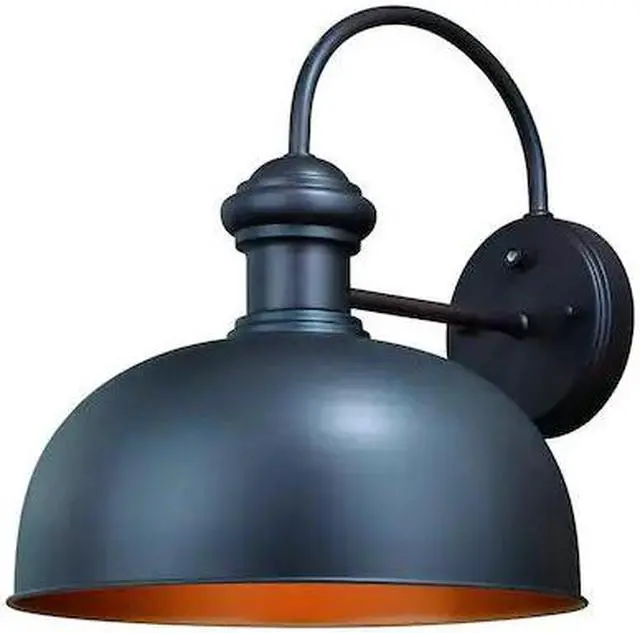 Main image of VAXCEL T0347 Franklin 1 Light Dusk to Dawn Bronze Gold Farmhouse Barn Dome