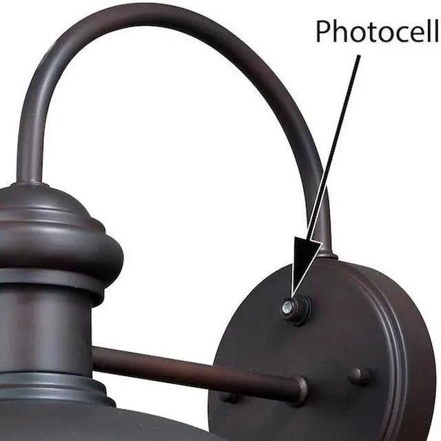 Alt view image 3 of 7 - VAXCEL T0347 Franklin 1 Light Dusk to Dawn Bronze Gold Farmhouse Barn Dome