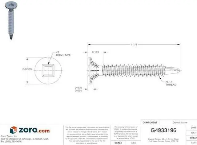Alt view image 10 of 12 - SENCO 08T125W 8-Gauge 1-1/4 in. Collated Cement Board Screws (1,000-Pack)