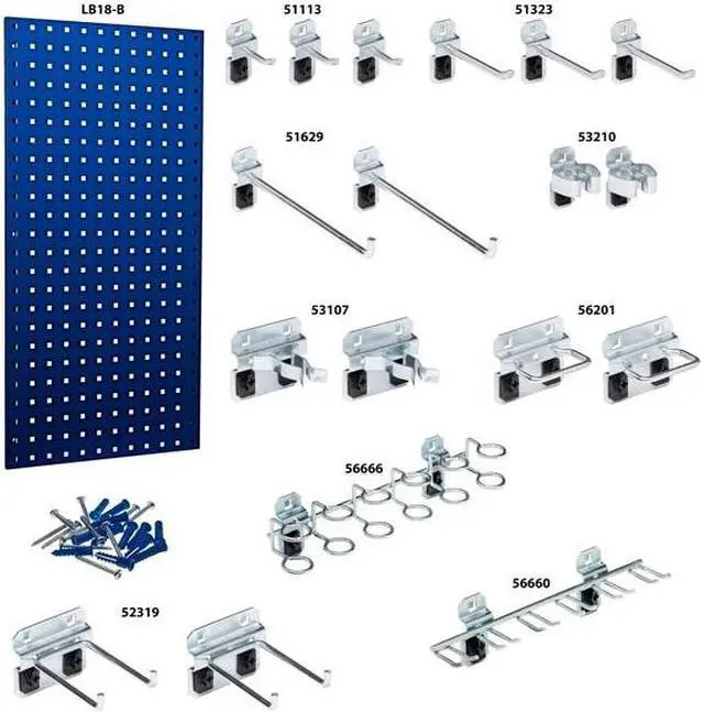 Alt view image 5 of 6 - TRITON PRODUCTS LB18-1BH-KIT 18 pc LocHook Assortment W/ (1) 18" W x 36" H Blue