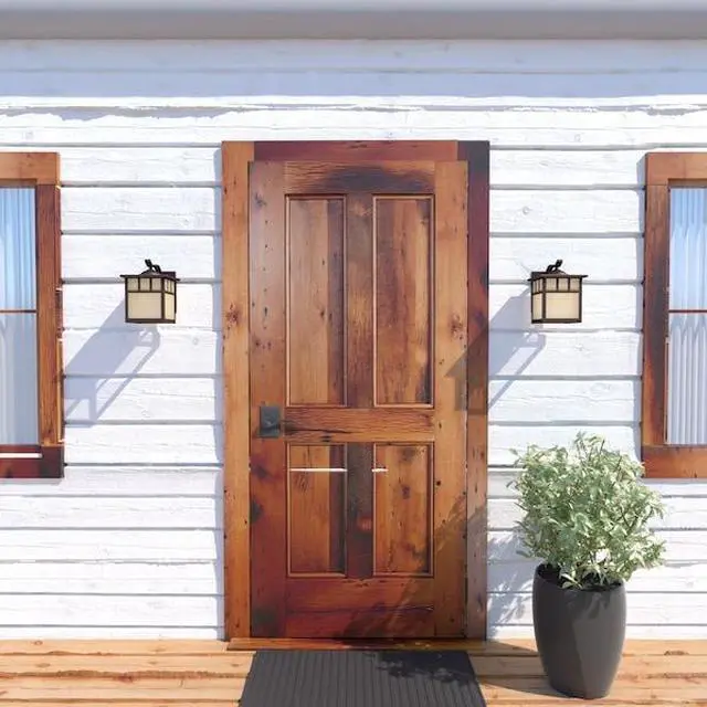 Alt view image 3 of 5 - Vaxcel Indoor Outdoor Wall Light - Mission Oil Burnished Bronze Craftsman 7.25" Front Porch Light With Honey Opal Glass, Wall Mount Garage Coach Lights, Front Porch Lanterns, Outdoor Carriage Lig