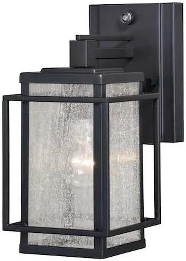 Alt view image 2 of 8 - Hyde Park 1 Light Dusk to Dawn Bronze Mission Outdoor Wall Lantern clear glass