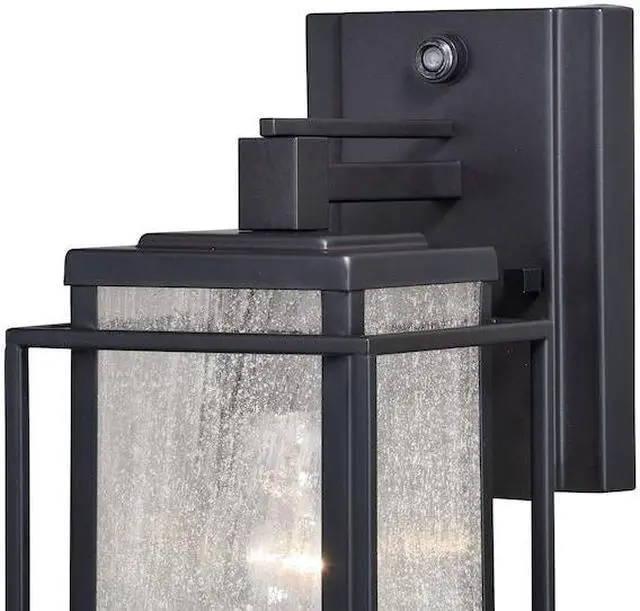 Alt view image 3 of 8 - Hyde Park 1 Light Dusk to Dawn Bronze Mission Outdoor Wall Lantern clear glass